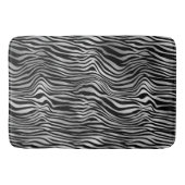 Silver Black Zebra Print Badematte (Vorderseite)