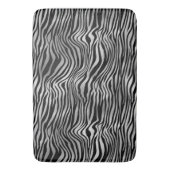 Silver Black Zebra Print Badematte (Vorderseite Vertikal)