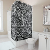 Silver Black Zebra Print Duschvorhang (Beispiel)