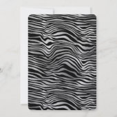 Silver Black Zebra Print Einladung (Rückseite)
