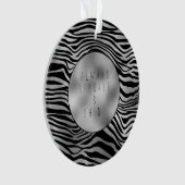 Silver Black Zebra Print Ornament (Vorderseite)