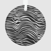 Silver Black Zebra Print Ornament (Rückseite)