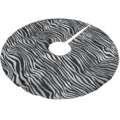 Silver Black Zebra Print Polyester Weihnachtsbaumdecke (Schrägansicht)