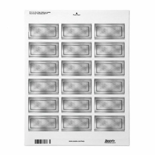 Silver Blank Address Labels Adressaufkleber (Vorne)