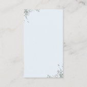 Silver Blätter Babydusche Windeln Raffelumschließu Begleitkarte (Rückseite)