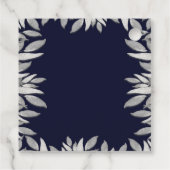 Silver Blätter Botanical Glam Blue Pink Vielen Dan Geschenkanhänger (Rückseite)