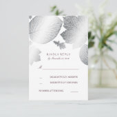Silver Blätter Hochzeit im Herbst RSVP Cards Karte (Stehend Vorderseite)