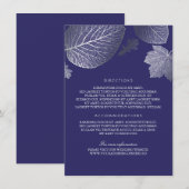 Silver Blätter Navy Wedding Details - Informatione Begleitkarte (Vorne/Hinten)