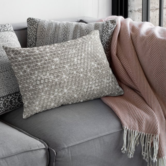 Silver Bling Glam Metal Geometric Modern sparkle Lendenkissen (Von Creator hochgeladen)