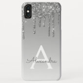 Silver Bling | Luxus Sparkle Glitzer Monogram Case-Mate iPhone Hülle (Rückseite)