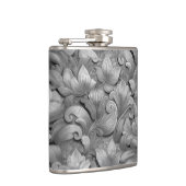 Silver Blossom Elegance Print (AI+Human) Flachmann (Rechts)