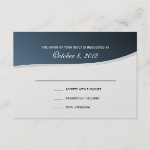 Silver Blue 3.5 x 5 Response Card RSVP Karte