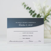Silver Blue 3.5 x 5 Response Card RSVP Karte (Stehend Vorderseite)