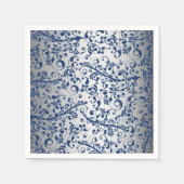 Silver Blue Abstrakt Serviette (Vorderseite)