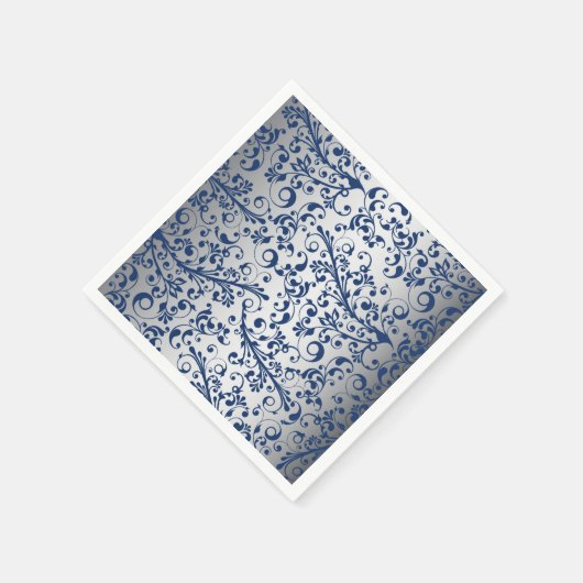 Silver Blue Abstrakt Serviette (Ecke)