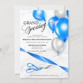 Silver Blue Balloons Restaurant Grand Opening Einladung (Vorderseite)