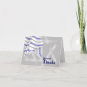 Silver & Blue Bar Mitzvah Dankbarkeit Karte (Vorderseite)