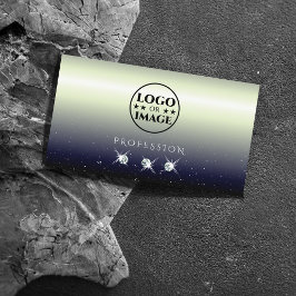Silver Blue Black Gradient Sparkle Jewels Logo hin Visitenkarte