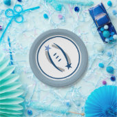 Silver Blue & Blue Football 7" Paper Teller (Party)