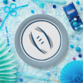 Silver Blue & Blue Football 9" Paper Teller (Party)