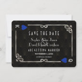 Silver Blue Casino Las Vegas Poker Wedding Save The Date (Vorderseite)