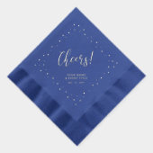 Silver & Blue | Cheers Confetti Personalisiert Par Servietten Mit Folie (Rechts)