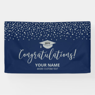 Silver & Blue   Confetti-Abschluss Banner