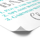 Silver Blue Confetti Mama-osa Bar Sign Baby Dusche Poster (Ecke)