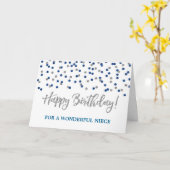 Silver Blue Confetti Niece Birthday Card Karte (Gelbe Blume)
