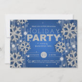 Silver & Blue Corporate Weihnachtsfeier Einladung (Vorderseite)