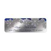 Silver & Blue Crystal Snowflake Winter Labels (Vorne)