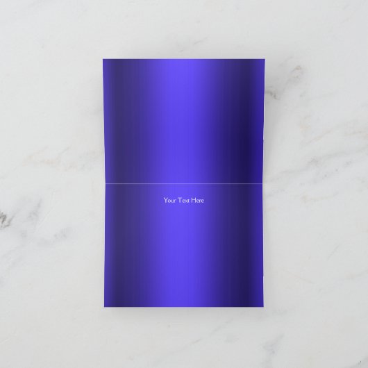 Silver & Blue Diamond Damask Danke Karte (Innenseite)