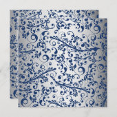 Silver Blue Einladung (Vorne/Hinten)