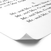 Silver Blue Eukalyptus Greenerity Seating Chart Poster (Ecke)