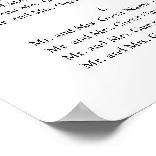 Silver Blue Eukalyptus Greenerity Seating Chart Poster (Ecke)