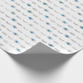 Silver Blue Evil Eye Eyelashes Nazar Mati Muster Geschenkpapier (Ecke)