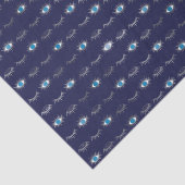 Silver Blue Evil Eye Eyelashes Nazar Mati Muster Seidenpapier (Detail)