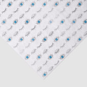 Silver Blue Evil Eye Eyelashes Nazar Mati Muster Seidenpapier (Detail)