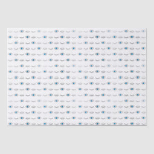 Silver Blue Evil Eye Eyelashes Nazar Mati Muster Seidenpapier