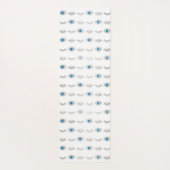 Silver Blue Evil Eye Eyelashes Nazar Mati Muster Yogamatte (Rückseite)