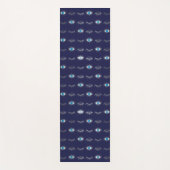 Silver Blue Evil Eye Eyelashes Nazar Mati Muster Yogamatte (Vorderseite)