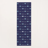 Silver Blue Evil Eye Eyelashes Nazar Mati Muster Yogamatte (Rückseite)
