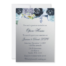 Silver Blue Floral Business Party
