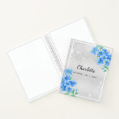 Silver blue floral name script notizblock (Innenseite)
