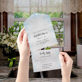 Silver Blue Geburtstag uAwg All In One Einladung