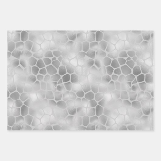 Silver Blue Giraffe Print Geschenkpapier Set (Vorderseite 3)