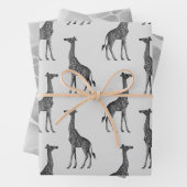 Silver Blue Giraffe Print Geschenkpapier Set (Beispiel)