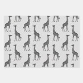 Silver Blue Giraffe Print Geschenkpapier Set (Vorderseite)