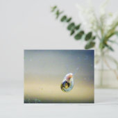 Silver-Blue-Gold-Schnecke Postkarte (Stehend Vorderseite)