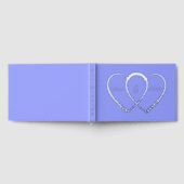 Silver Blue Hearts Entwinnte Hochzeit Gästebuch (Voll)